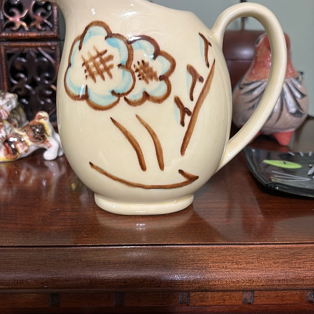 Floral Cream Ceramic Pitcher - Picture 6 of 6